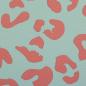 Preview: 50x70 cm Zuschnitt Kunstleder Happy Leo mint/koralle by Cherry Picking von Swafing